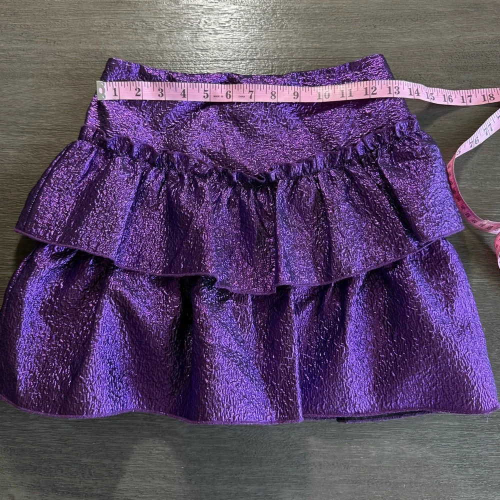 Zara Skort Mini Skirt Tiered Purple Rave Skirt XS